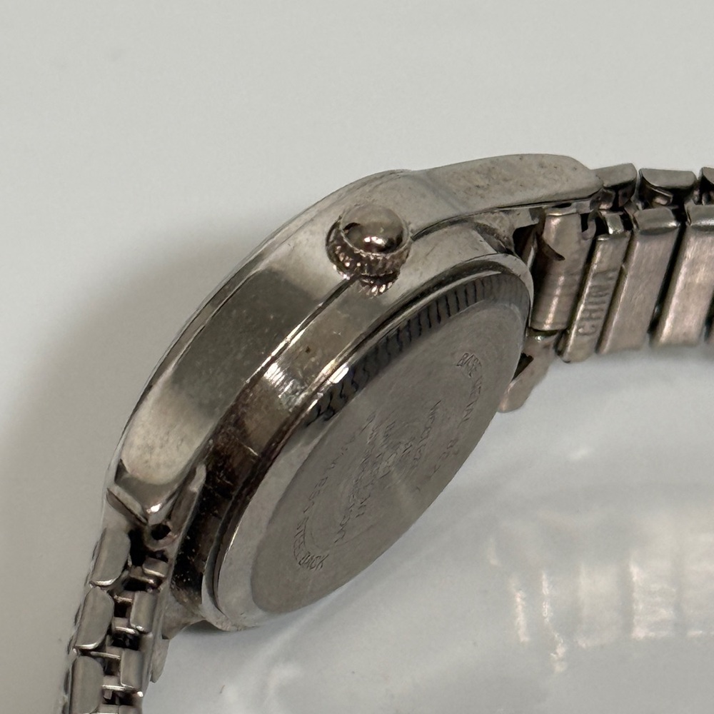 Silver Stretch Band Watch with Rose Pink Dial New Battery - Picture 6 of 7